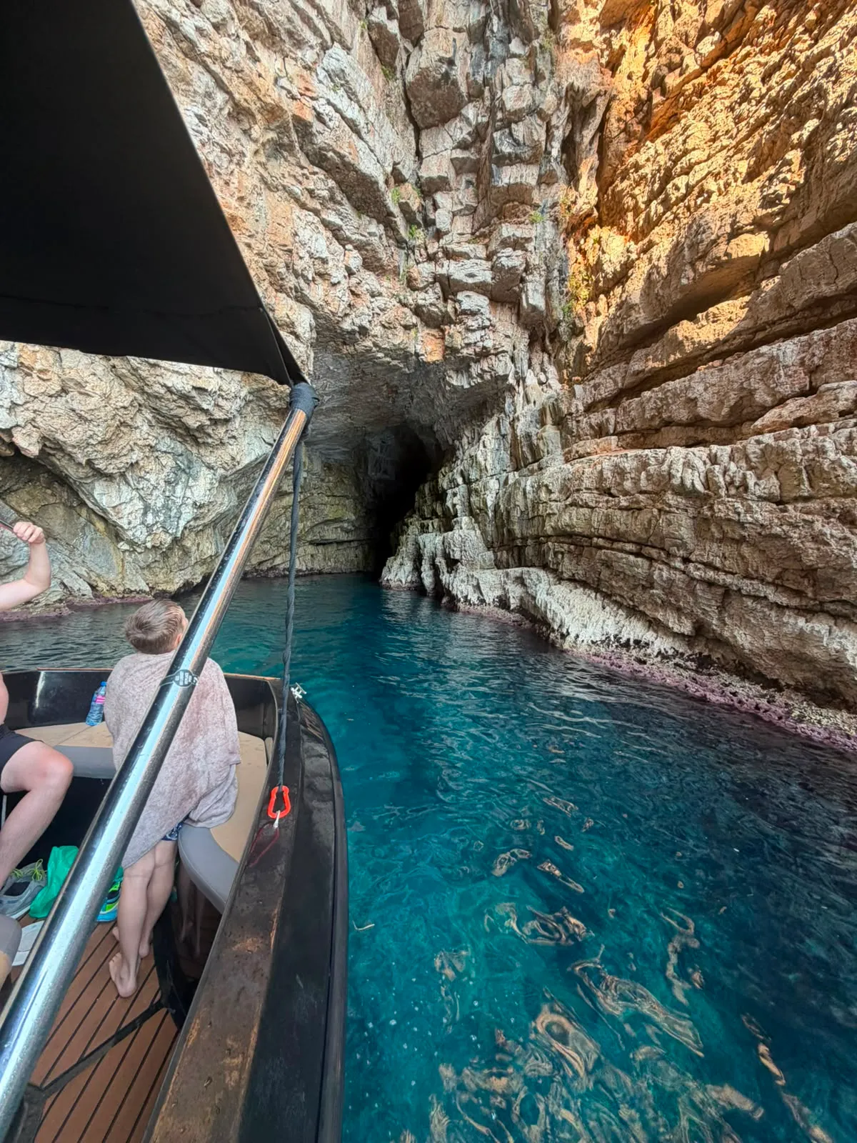 Photo of the blue cave during the sunset