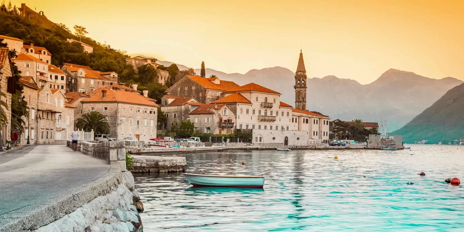 The waterfront of the old town of Perast